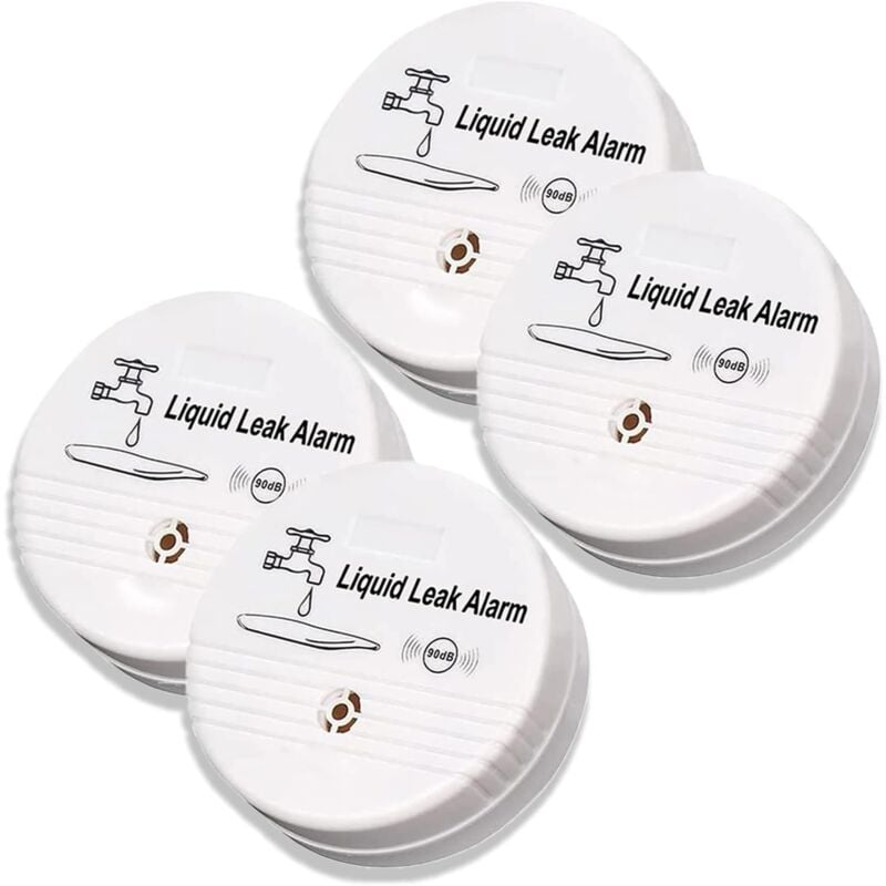Aougo - 4 Pièces Detecteur de Fuite d'eau, 90 db Capteur d'eau sans Fil Détecteurs d'eau Alarme d'eau