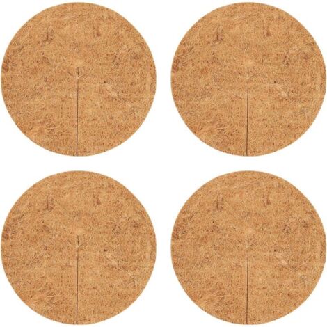 4 Pièces Disque de Protection Plante Toiled Paillage Coco Paillage Chanvre Tapis de Coco Plantes Noix De Coco Disque en Fibre De Coco Plantes Protection Tapis en Fibre De Coco, Biodégradable