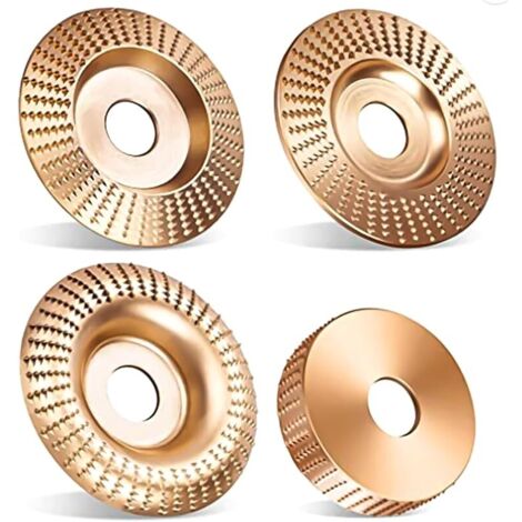 4 Pièces Disque Meuleuse Bois: 100 mm Ensemble de Disques en Bois pour Façonner Meuler Couper et Sculpture sur Bois - Roues pour Meuleuse d'angle