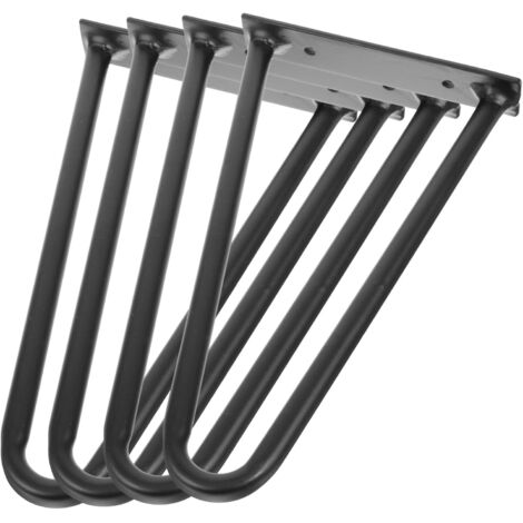 4 Pieces DIY Table Legs Black Furniture Legs Metal Hair Clips Metal Desk Legs Hairpin Legs Coffee Table Metal Hairpin Legs