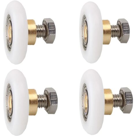 4 Pieces Door Roller, Roller Caster Wheel, Shower Door Roller, Sliding Door Roller, with a Diameter of 20MM, for Shower Doors, Shower Rollers, Massage Rooms