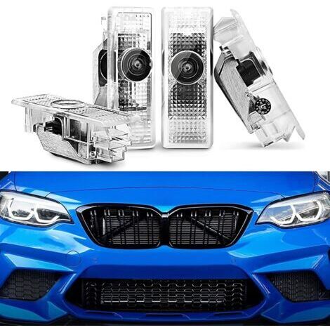 4 Pièces Eclairage de Porte Logo pour BMW Lumière de Porte de Voiture Série 1 2 3 4 5 6 7er M GT X1 X3 X4 X5 X6, Projecteur de Logo de Porte de Voiture