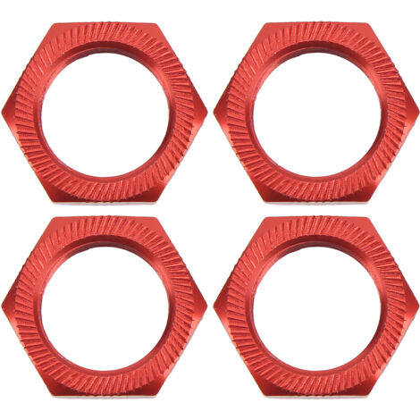 4 Pièces Écrou de Moyeu Hex 24mm Alliage d'Aluminium Haute Résistance pour ARRMA Outcast Kraton 1/5 8s Rouge