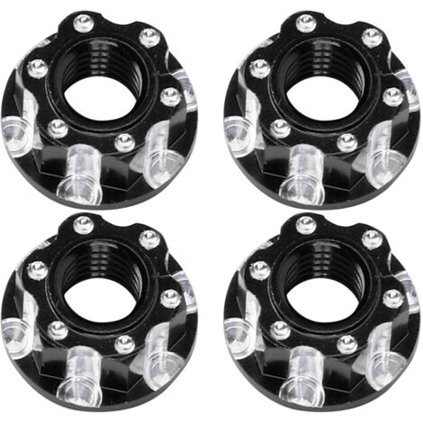 4 pièces Écrous Hexagonaux M4 en Alliage d'Aluminium pour Voitures RC 1/10 HSP Sakura D3 D4 Noirs