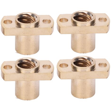 4 Pièces Écrous Trapézoïdaux T8 Laiton à Collerette Accessoires Imprimante 3D 8mm