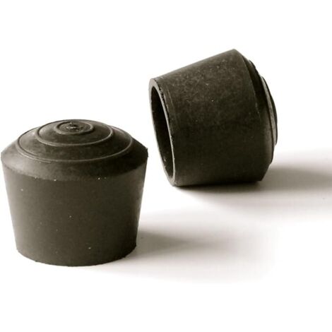 4 pièces - Embout Enveloppant Rond en Caoutchouc pour Tubes de diam. 25 mm - Noir