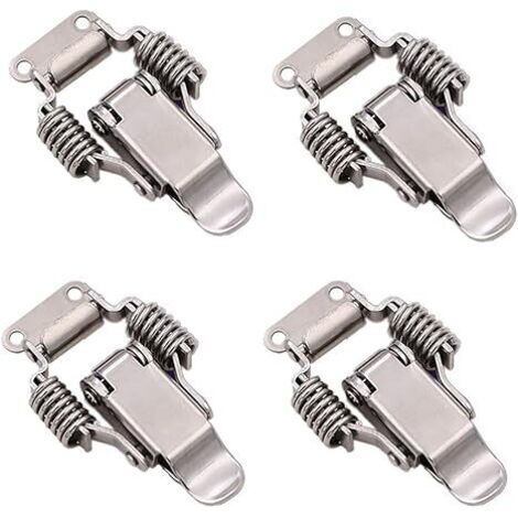 4 Pièces en Acier Inoxydable Loquet à Bascule Levier Loquet Couvercle Loquet Loquet Outils à Main Robustes Loquet de Capacité de Rétention en Métal à Libération Rapide pour Boîtes, Tiroirs, Armoires