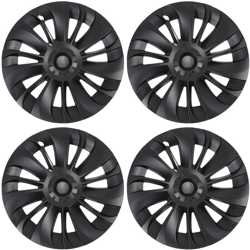 Jeffergarden 4 pièces enjoliveurs de roue enjoliveur noir mat élégant Durable résistant à l'usure roues remplacement de couverture de jante pour