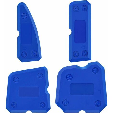 Kit d'outils de calfeutrage en silicone 5 pièces, kit de lissage des joints,  traitement de scellement de coulis d'étanchéité en silicone (jaune + bleu)  