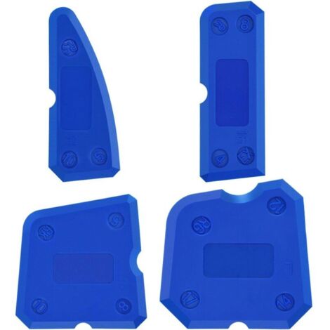 4 Pièces Ensemble d'Outils de Calfeutrage en Silicone Kit Lisseurs de Joints pour Coulis d'Étanchéité Silicone Finition de Cachetage(Bleu)