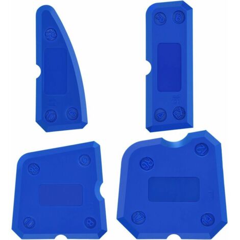 4 Pièces Ensemble d'Outils de Calfeutrage en Silicone Kit Lisseurs de Joints pour d'Étanchéité Silicone Finition de Cachetage(Bleu)