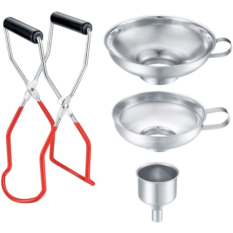 4 Pièces Ensemble Entonnoir à Filtre à Cuisine, Entonnoir en Acier Inoxydable, Entonnoir à Confiture, Entonnoir de Remplissage avec Poignée et