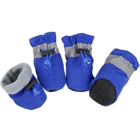 4 pièces/Ensemble imperméable Hiver Chien Chaussures Anti-dérapant Pluie Neige Bottes Chaussures épais Chaud pour Petits Chats Chiot Chiens Chaussettes Chaussons
