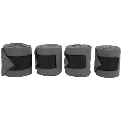 4 pièces enveloppement de jambe de cheval auto-adhésif Double face bandes polaires pour l'entraînement exercice gris