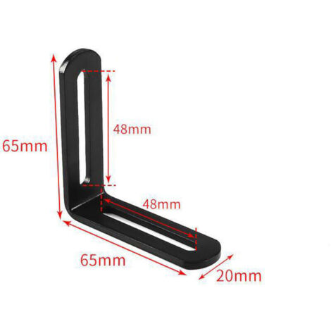 4 Pièces Équerre de Fixation Mural, 65x65mm Equerre Fixation , Supports Équerre Angle 90 Degrés en Forme de L, Eequerre Metallique Équerres Équerre Étagère, Noir
