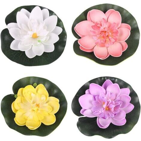 4 PIÈCES ÉTang Flottant DéCor NéNuphar Fleur De Mousse De Lotus NymphéAs Artificiels Ornement Flottant pour La DéCoration SpéCiale De FêTe De Jardin De Maison D'Aquarium De Piscine D'éTang 10cm