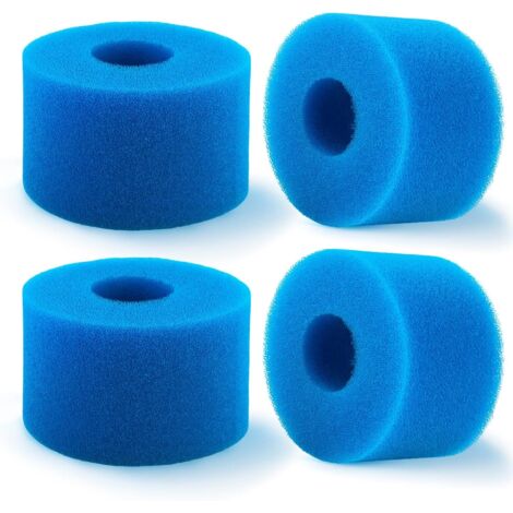 4 Pièces Filtre Piscine,  Cartouche de Filtre en Mousse, Mousse pour Filtre Piscine, Réutilisables et Lavables, Filtre en Mousse pour Spa, Piscine