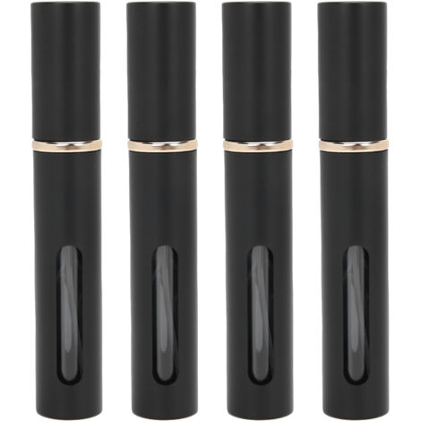 4 pièces Flacon Parfum Vide 10ml Portable en Verre Rechargeable Noir