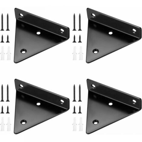 4 Pieces Floating Shelf Brackets, Invisible Triangle Wall Shelf Brackets, Metal Wall Shelf Brackets for Shelves