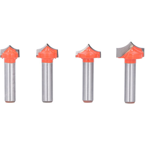 4 Pièces Fraise à Queue Ronde 8mm pour Gravure CNC, Pointe en Forme de Crochet et Angle de Cisaillement