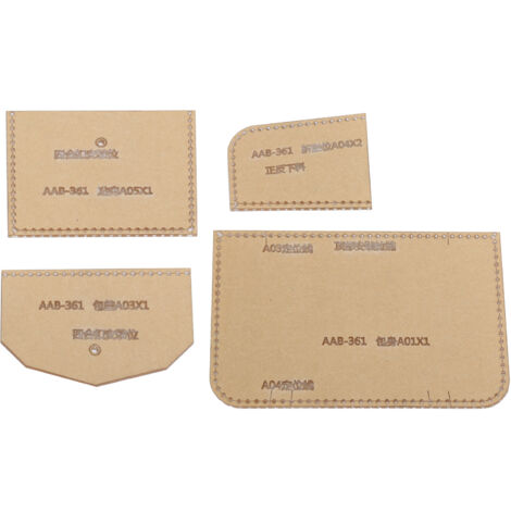 4 Pièces Gabarit Portefeuille Acrylique DIY avec Fermeture Éclair pour Création de Porte-Cartes et Sac à Pièces