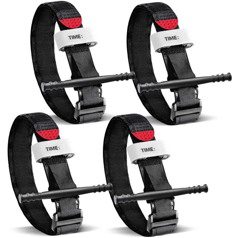 4 Pièces Garrot Tourniquet,Tourniquet Tactique,Tactical Tourniquets Pansement pour Le Contrôle de la Perte de Sang Kits,Tourniquet Tactique d'Urgence
