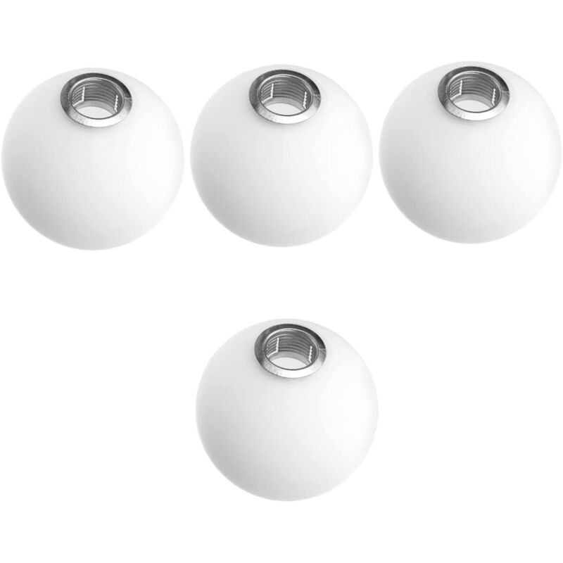 4 Pièces Globe Abat-jour en Verre avec Couvercle - Lampe Moléculaire G9 Blanche pour Lustre et Bureau(10 x 10 cm)