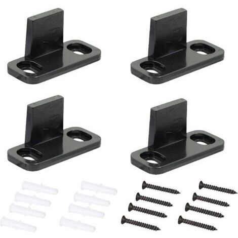 4 Pièces Guide Porte Coulissante Sol, Réglable et Durable pour Placard et Armoire, Bas de Porte de Grange en Bois