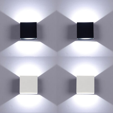 4 pièces haut et bas LED applique intérieure 6W 6000K aluminium intérieur applique murale appliques chambre couloir escaliers