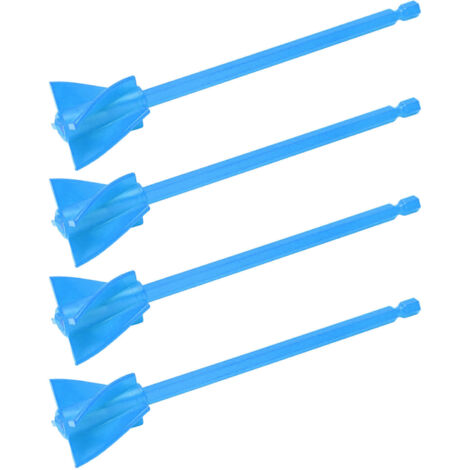4 Pièces Hélices Mélangeur Peinture, 5 Lames pour Mélange Homogène et Durable, Accessoire Réutilisable pour Perceuse et Enduit, Bleu