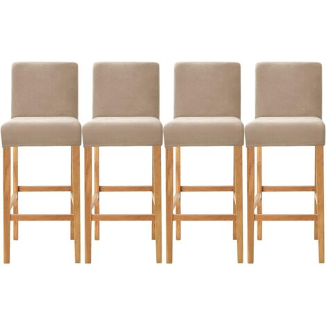 4 Pièces Housse De Chaise Extensible Velours Pour Tabouret De Bar Avec Dossier Bas Lavable Salon Cuisine