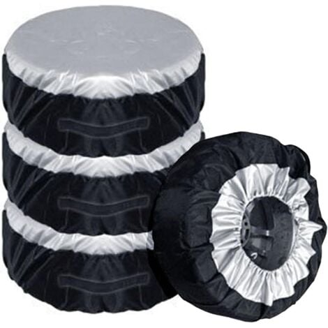 LABLANC 4 Pièces Housse de Pneu pour Pneus de 13-19 Pouces, étui Housse de Roue de Secours de Voiture Sac de Rangement Sac de Transport Pneu en Polyester pour Housses de Protection de Roue Voiture 4 Saisons