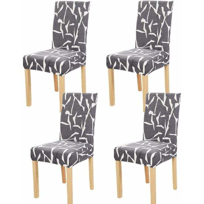 4 Pièces Housses de Chaise de Salle à Manger Couverture de Chaise Extensible Amovible Lavable élastique pour Un Ajustement Universel-Fei Yu