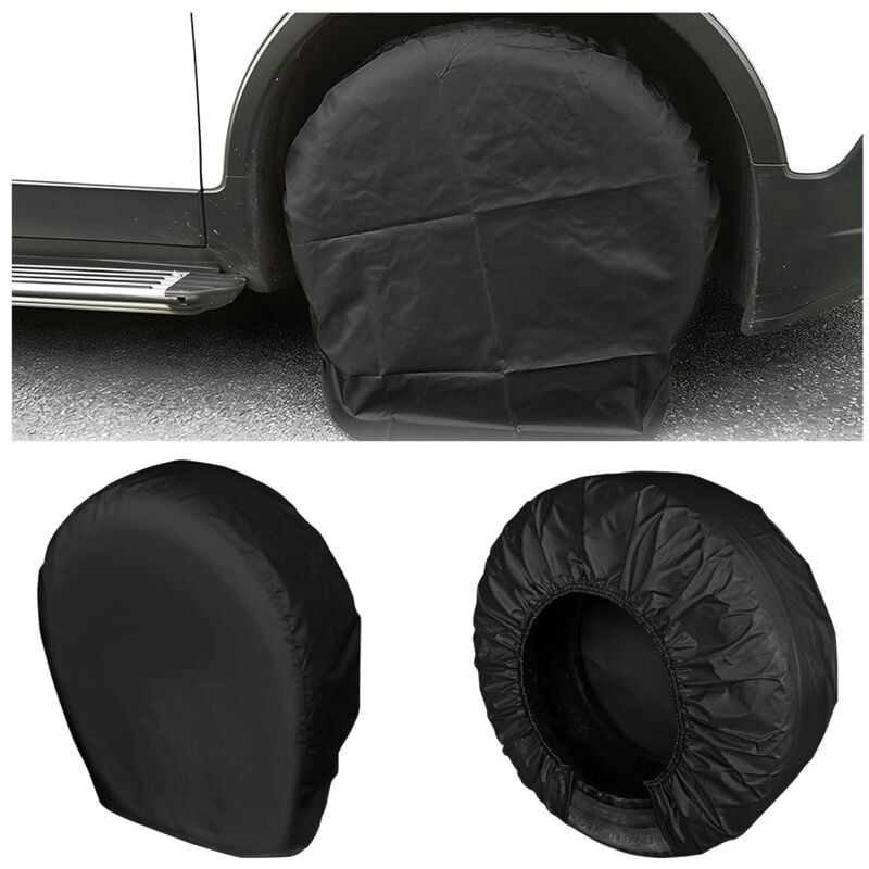 4 Pièces Housses De Pneus, Housse Protection Anti uv pour Roue Secours, Imperméable Couvre Pneus(Noir)