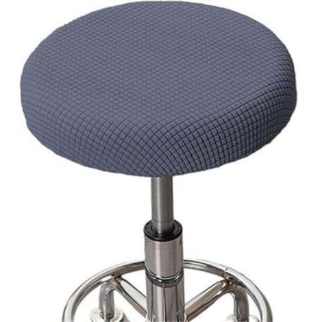 (4 pieces in grey) Round stool cover, bar stool cover, luxurious fabric, diameter 30-36 cm, stretchable, wrinkle-free, washable, dust-resistant
