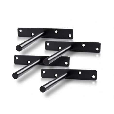 4 Pieces Invisible Shelf Bracket, Iron Shelf Support, Wall Shelf Fixing Heavy Duty Bracket, 20cm