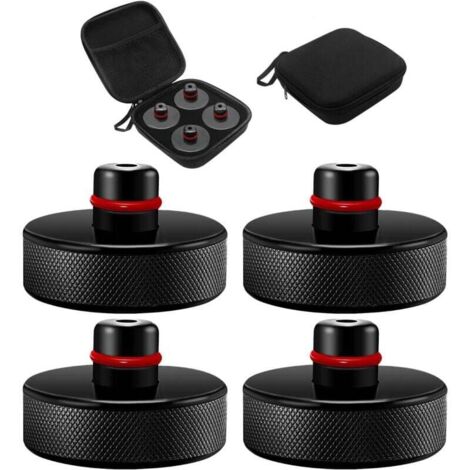 4 Pièces Jack Pad Bloc Compatible with Tesla Model 3/Y/S/X, Coussinet de Levage en Caoutchouc avec Mallette de Rangement, Tampon Cric, Patins de Levage pour Cric