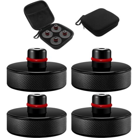 4 Pièces Jack Pad Bloc Compatible with Tesla Model 3/Y/S/X, Coussinet de Levage en Caoutchouc avec Mallette de Rangement, Tampon Cric, Patins de Levage pour Cric