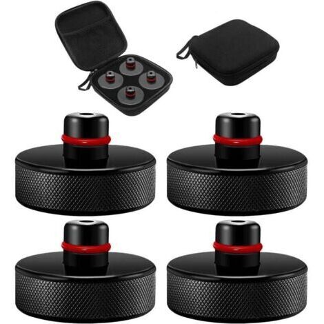 4 Pièces Jack Pad Bloc Compatible with Tesla Model 3/Y/S/X, Coussinet de Levage en Caoutchouc avec Mallette de Rangement, Tampon Cric, Patins de Levage pour Cric