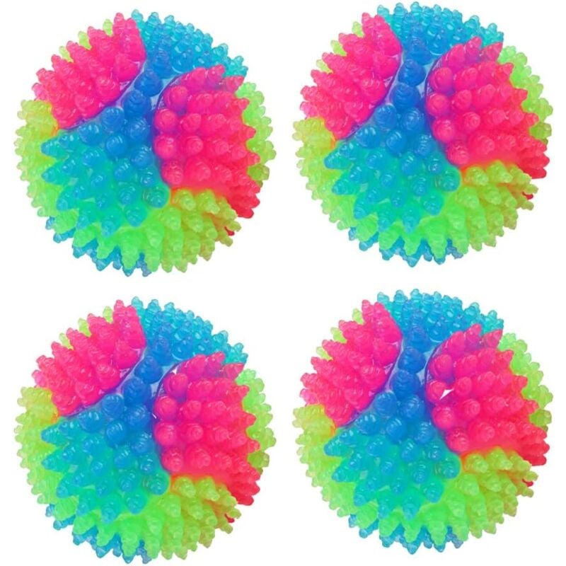 4 pièces Jouet Balle pour Chien et Chat ,Light Up Dog Balls ,Balle Sauteuse à LED Animaux Chats Balles Jouet Amusant (4 pièces Coups de Couteau)