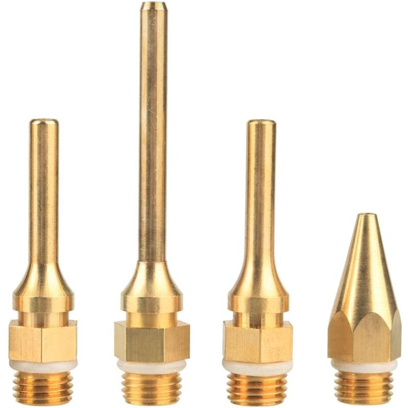 4 Pièces Kit de Buse de Pistolet à Colle en Cuivre Interchangeables de Diamètre de Filetage 10,8MM Convient aux Outils de Pistolet à Colle Chaude