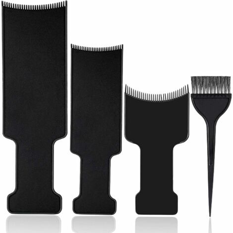 4 Pièces Kit de Tableau de Surbrillance Palette de Couleur de Cheveux Brosse de Surligneur Peigne de Planche de Balayage pour Teinture Capillaire et Utilisations de Salon