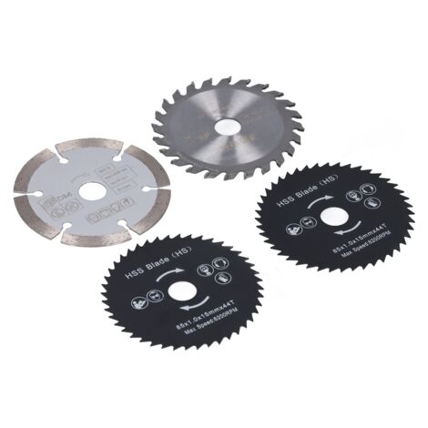 4 pièces Lames de scie circulaire 85mm en acier haute résistance pour coupe précise bois, plastique et stratifié