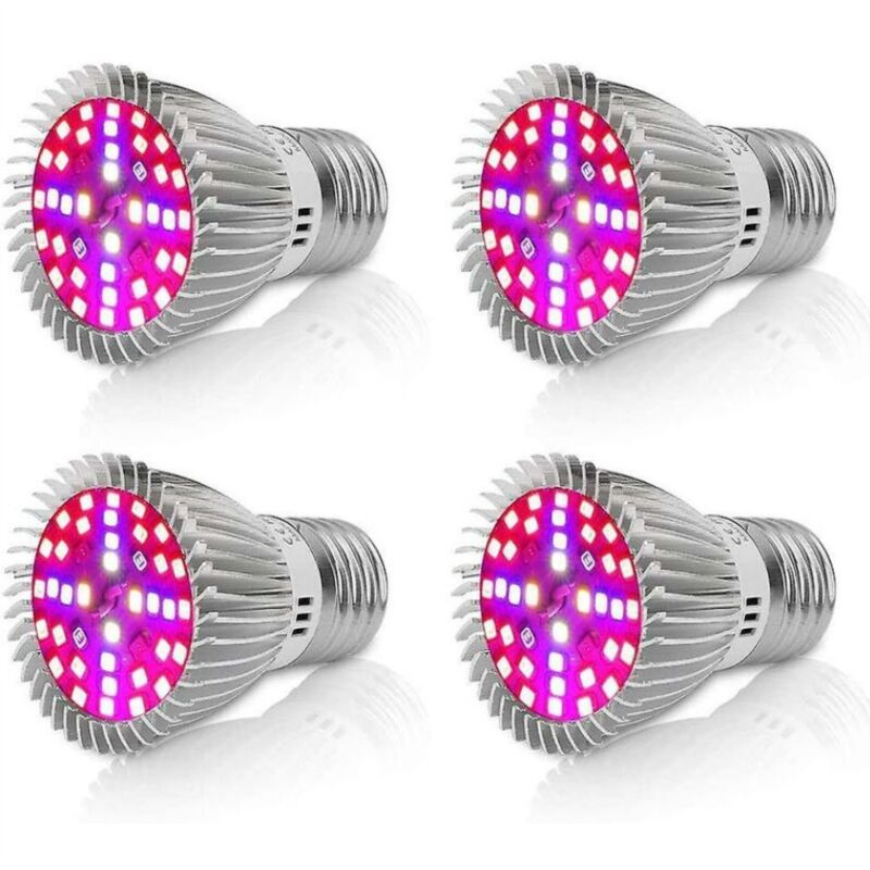 4 pièces] Lampe de croissance à led 10W E27, lampe de croissance à spectre complet
