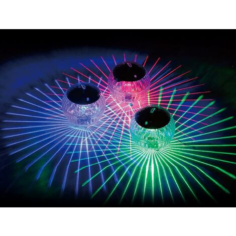 4 Pieces Lampe de piscine flottante solaire étanche à 7 couleurs, utilisée pour la fête, le jardin, la cour, le parc, l'étang, le lac, la piscine et d'autres lumières décoratives.