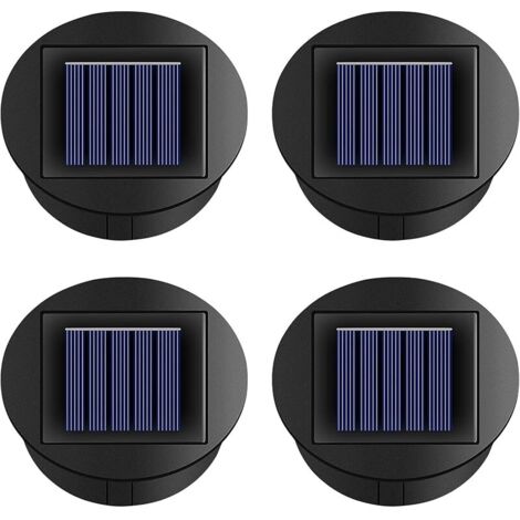 4 Pièces Lampes Solaires de Rechange, Panneau Solaire Lanterne Couvercle de Rechange,8cm Panneau Solaire Lanterne Couvercle de Rechange avec Ampoule LED pour Lanternes Solaires, Jardin Décoration