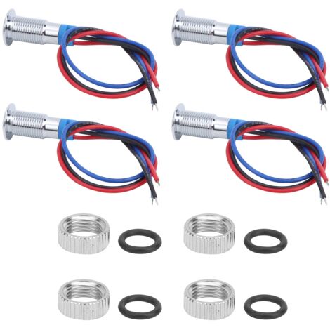 4 Pièces LED Indicateur Lumineux Cathode Commune 8mm 110-220V Rouge Bleu pour Contrôle Industriel