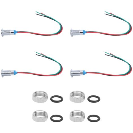 4 Pièces LED Lumière Indicateur Cathode Commune 8mm Rouge et Vert 110-220V pour Contrôle Industriel