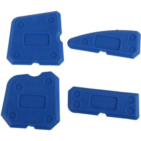 4 Pièces Lisseur Joints Outils d'étanchéité Kit de Silicone et Outils de Calfeutrage pour Salle de Bain Cuisine et Joint Mastic Silicone Coulis Remover,bleu
