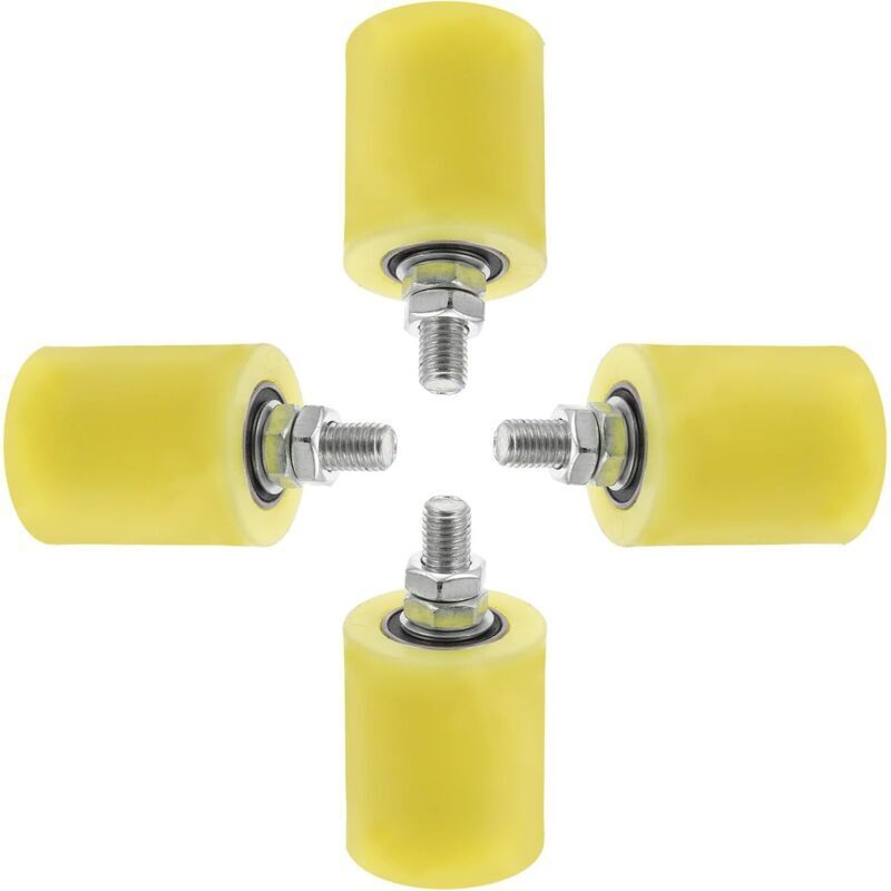 4 pièces Lot Roues Nylon pour Portail Coulissant Galets Guidage Robustes pour Portes Électriques et Rails Roulettes Durables Antirouille pour Portes
